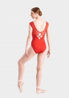 mesh leotard red