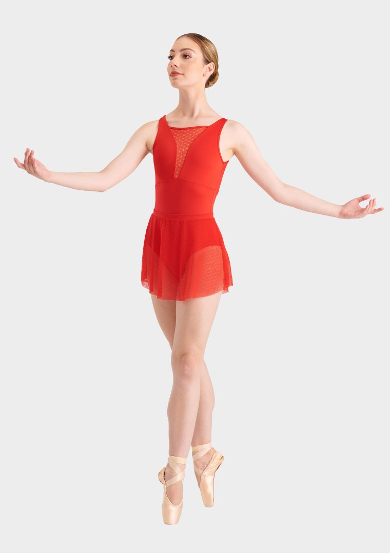 mini ballet skirt red