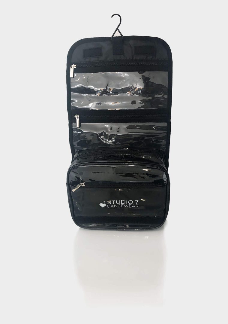 black makeup bag