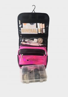 holographic makeup bag pink runway room