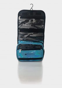 holographic makeup bag blue