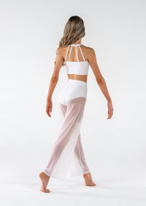 mesh performance crop white