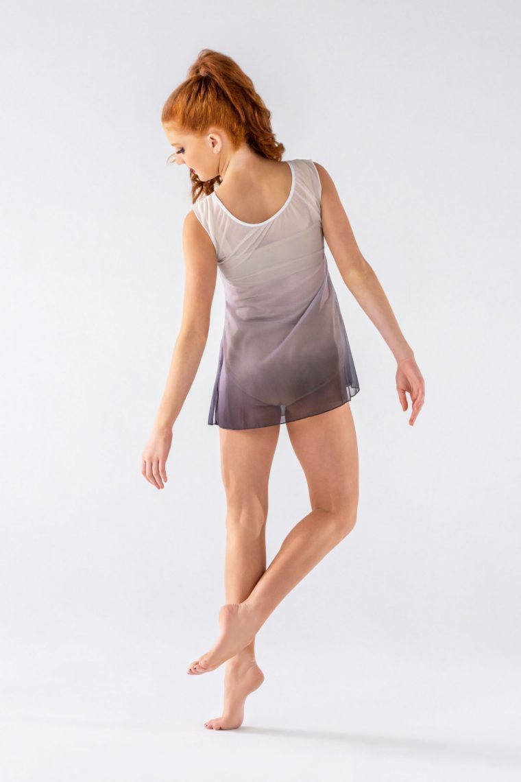 mesh slip dress ombre grey