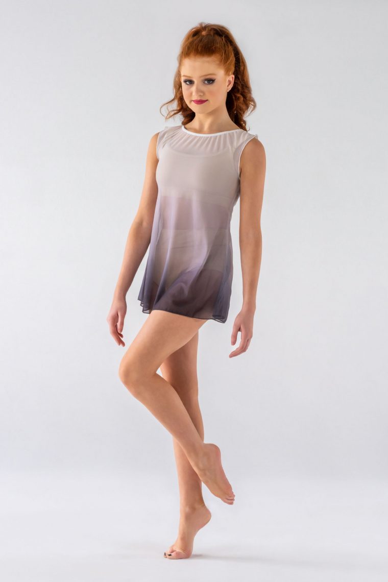 mesh slip dress ombre grey