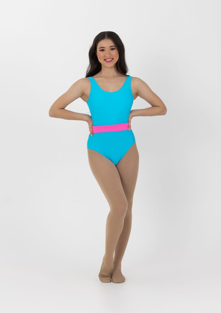 neon leotard blue