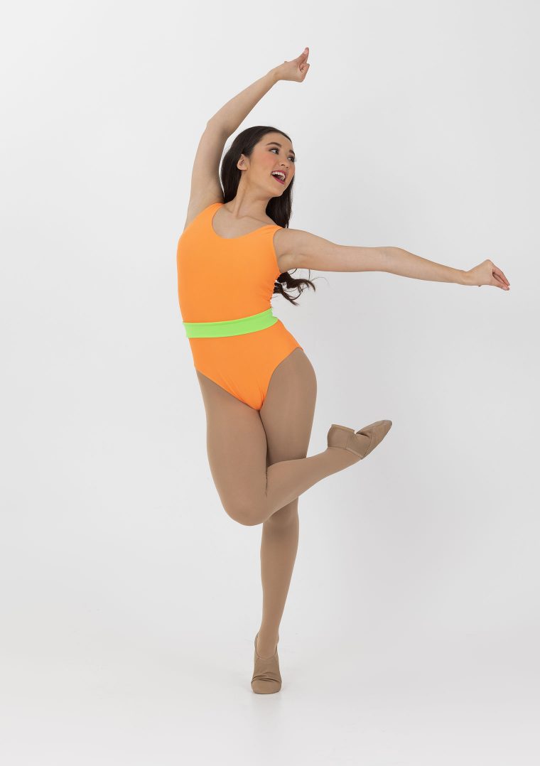 neon leotard orange