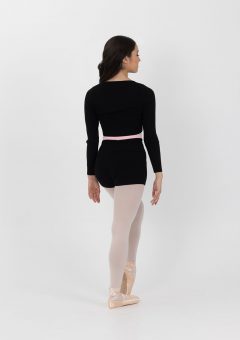 ribbed warm up top black