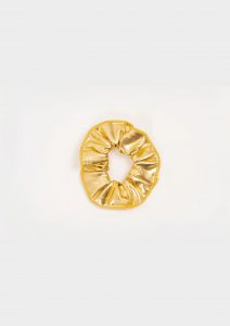metallic scrunchie gold