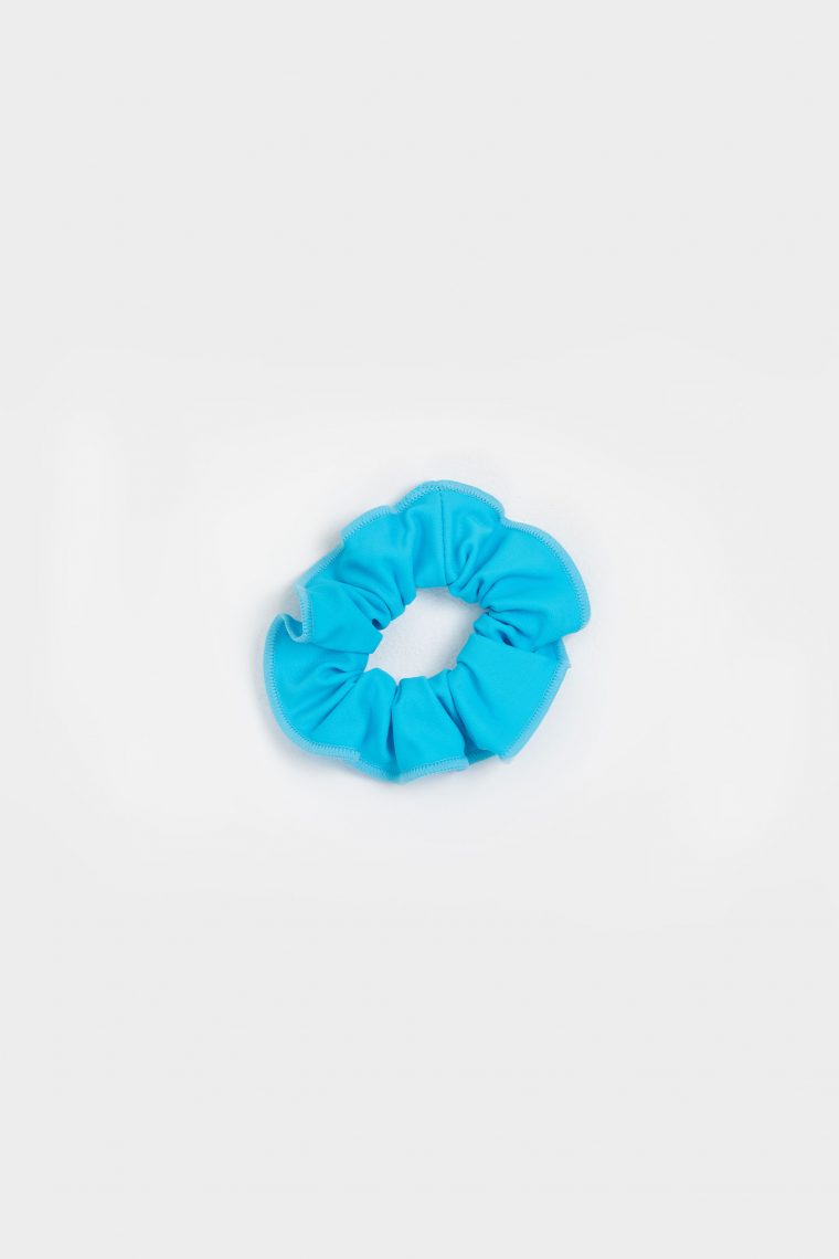 neon scrunchie blue
