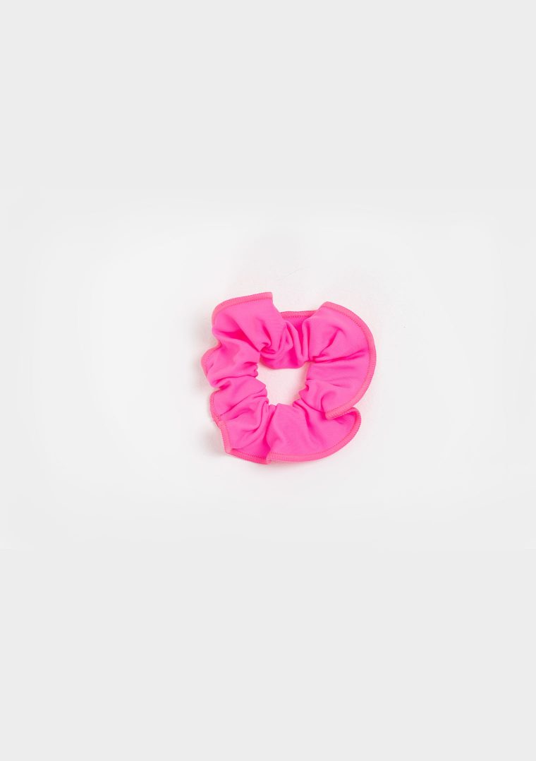 neon scrunchie pink