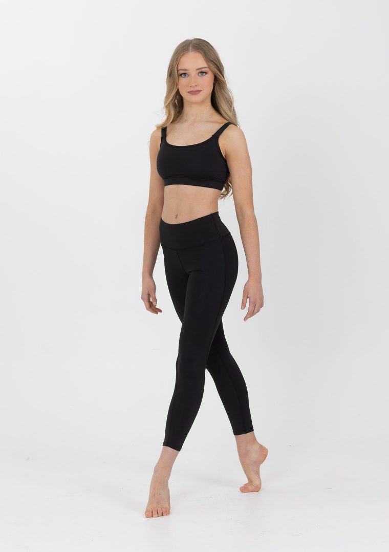 Ulrica Mesh crop leggings, black leggings.  Practice dance wear \ Women \  Pants, shorts Practice dance wear \ All ballroom and latin \ Latin Practice  dance wear \ High heels \