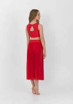 vision mesh skirt red
