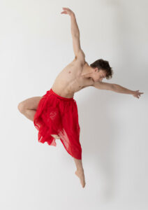 vision mesh skirt red male contemporary ballet