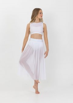 vision mesh skirt white