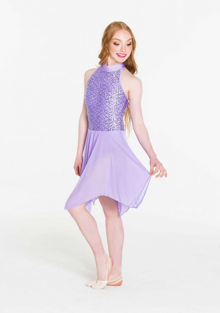 pastel essence sequin lyrical dress lilac