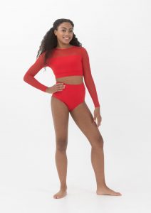 tyler long sleeve crop red