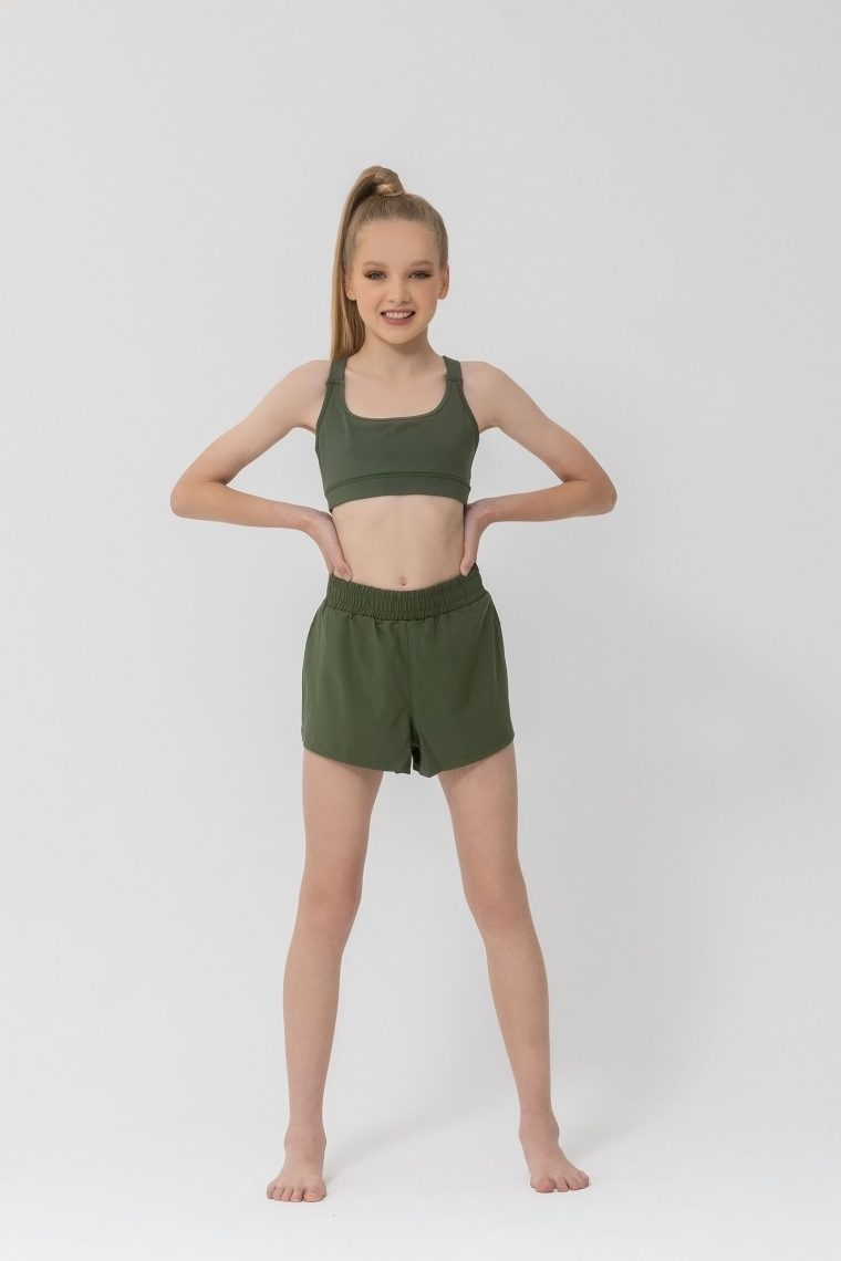 eco crop shorts khaki