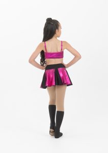 metallic cheer skirt hot pink