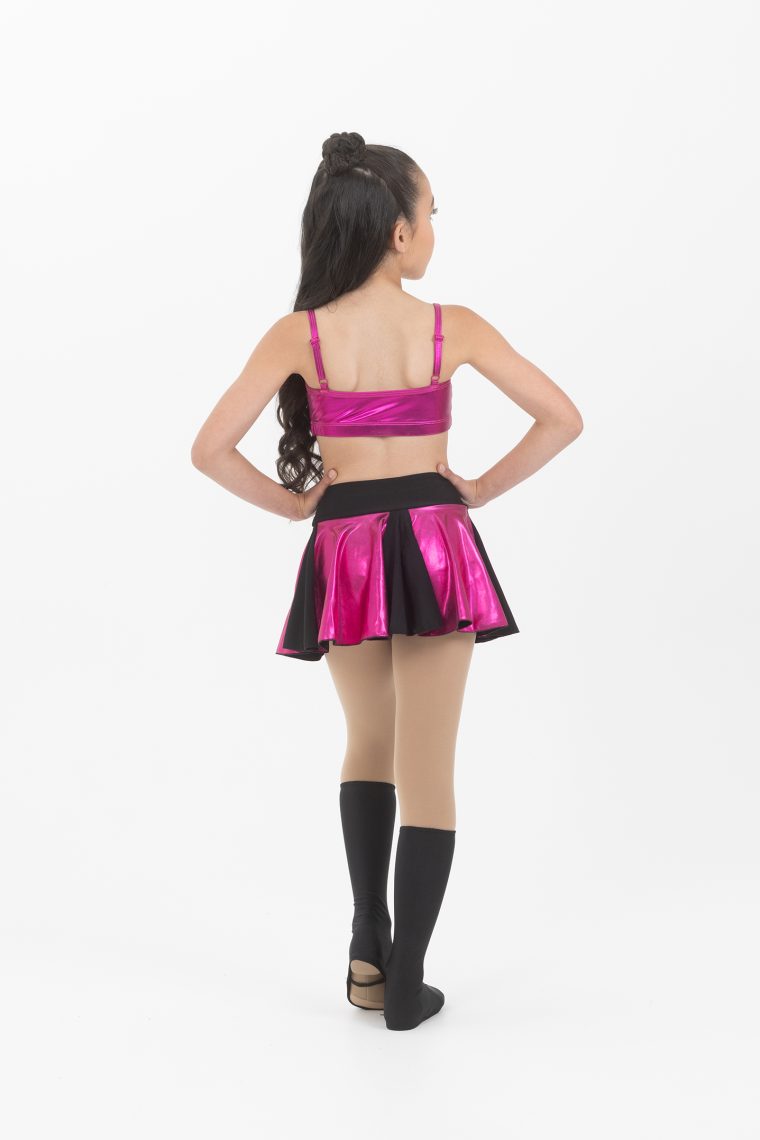 metallic cheer skirt hot pink