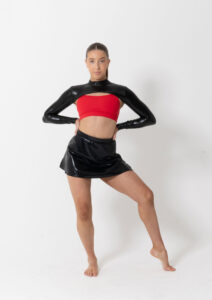 metallic shrug black