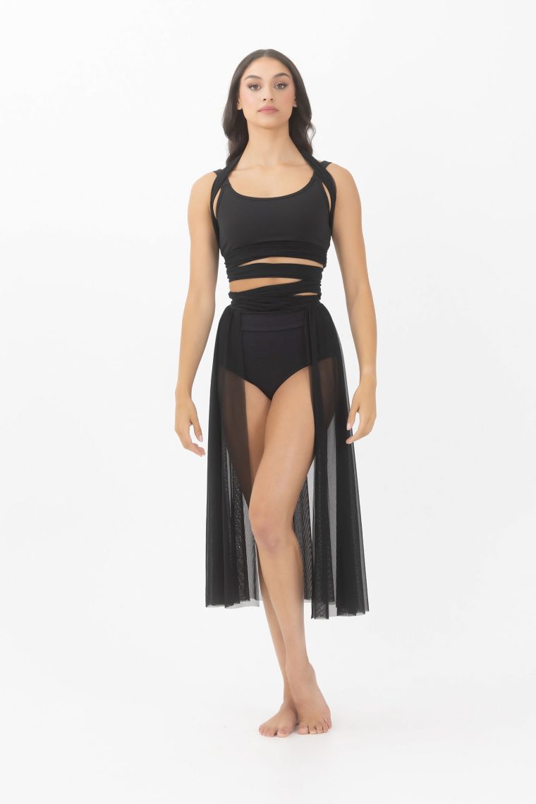 convertible mesh overdress black