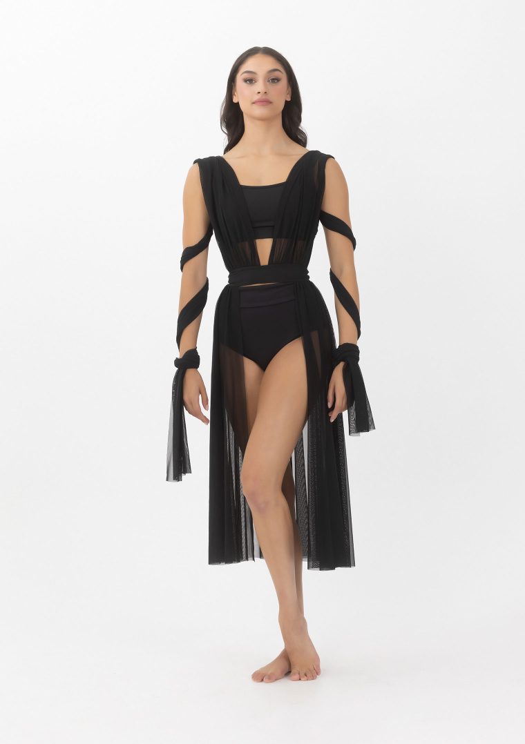 convertible mesh overdress black