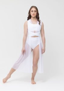 convertible mesh overdress white