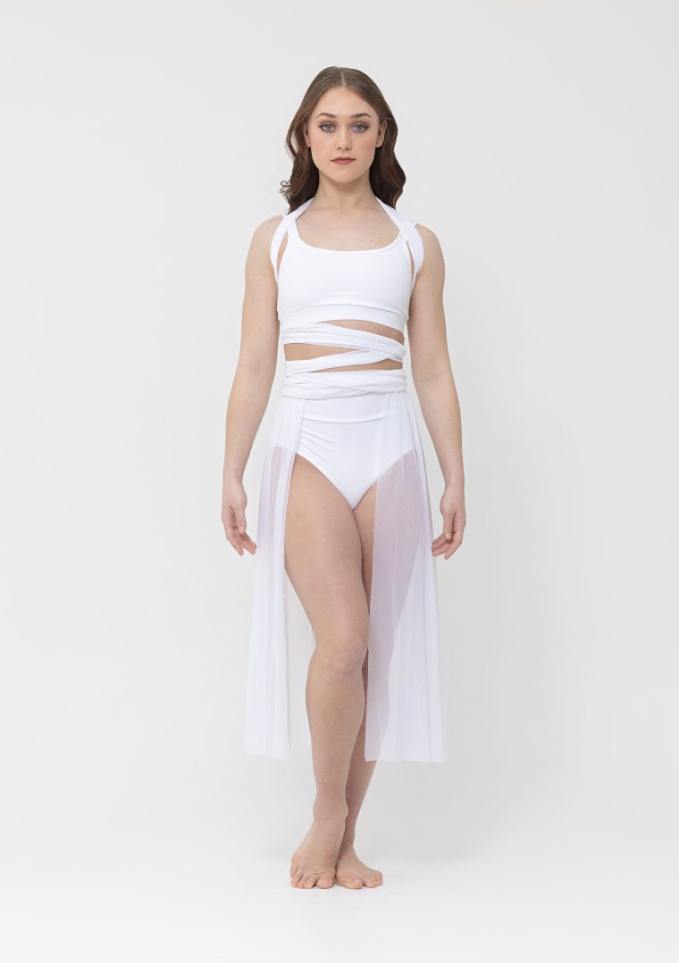 convertible mesh overdress white