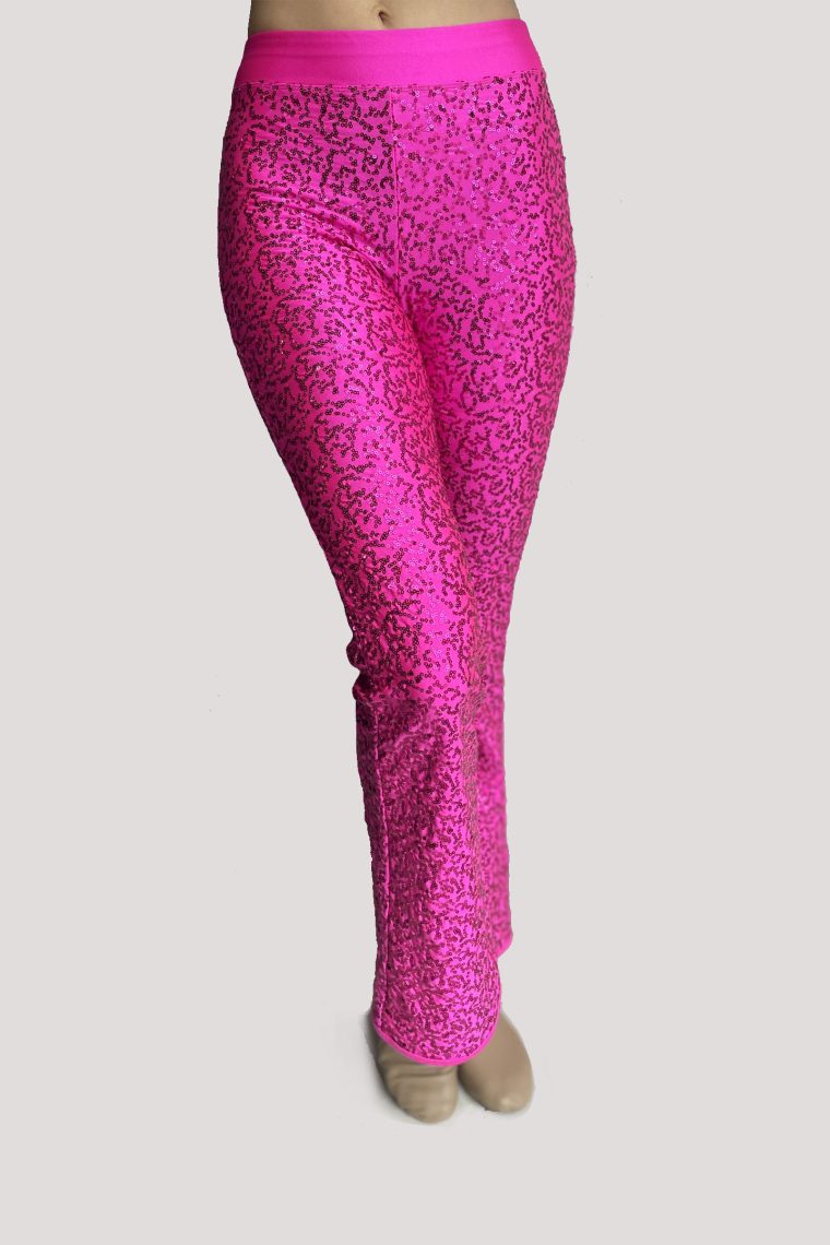 sequin stage pants hot pink