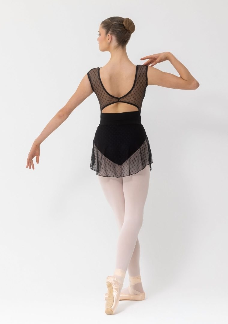 lace mesh ballet skirt black