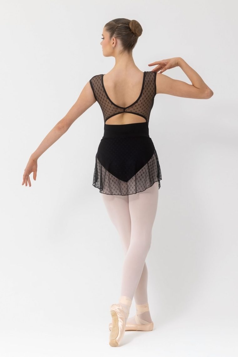 lace mesh ballet skirt black