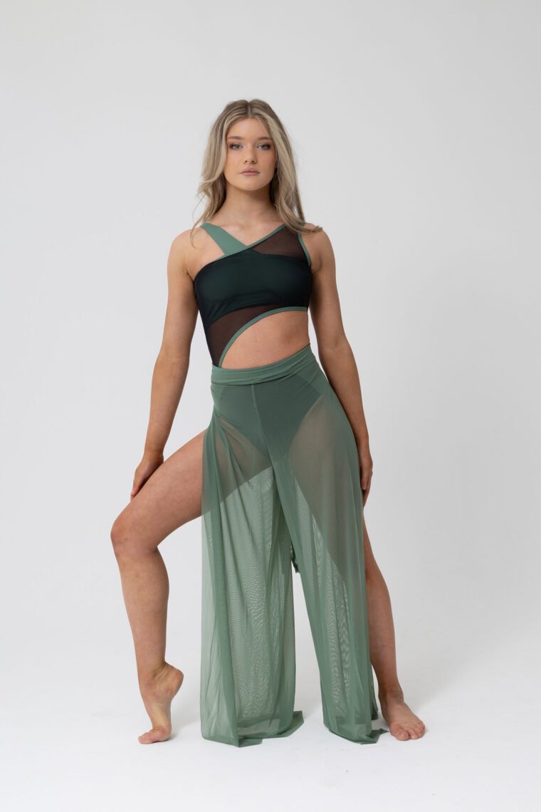 lyrical contemporary dance costume forest green