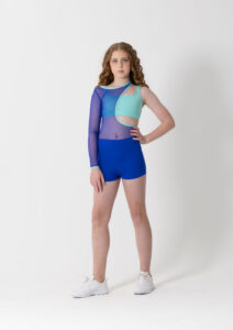 tammy biketard cobalt blue mint trim