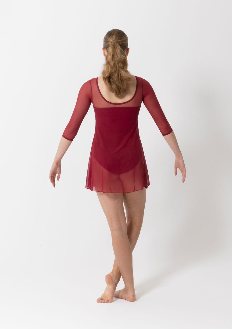 amber mesh dress burgundy