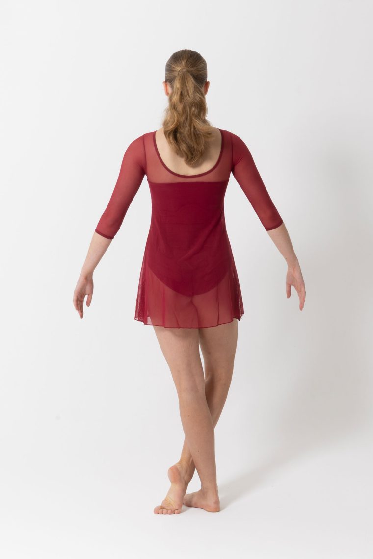 amber mesh dress burgundy
