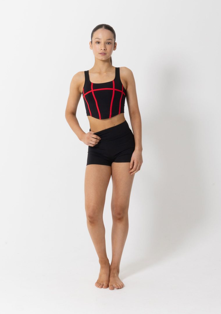 livi crop black red binding