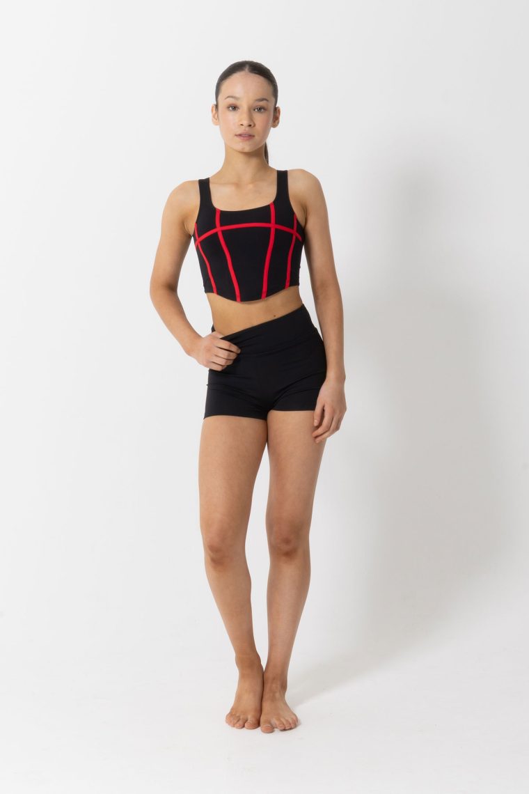 livi crop black red binding