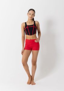 livi crop black red binding
