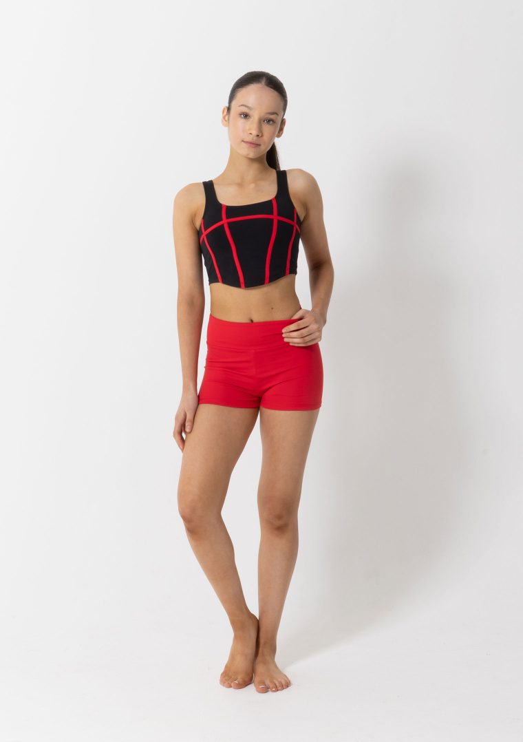 livi crop black red binding