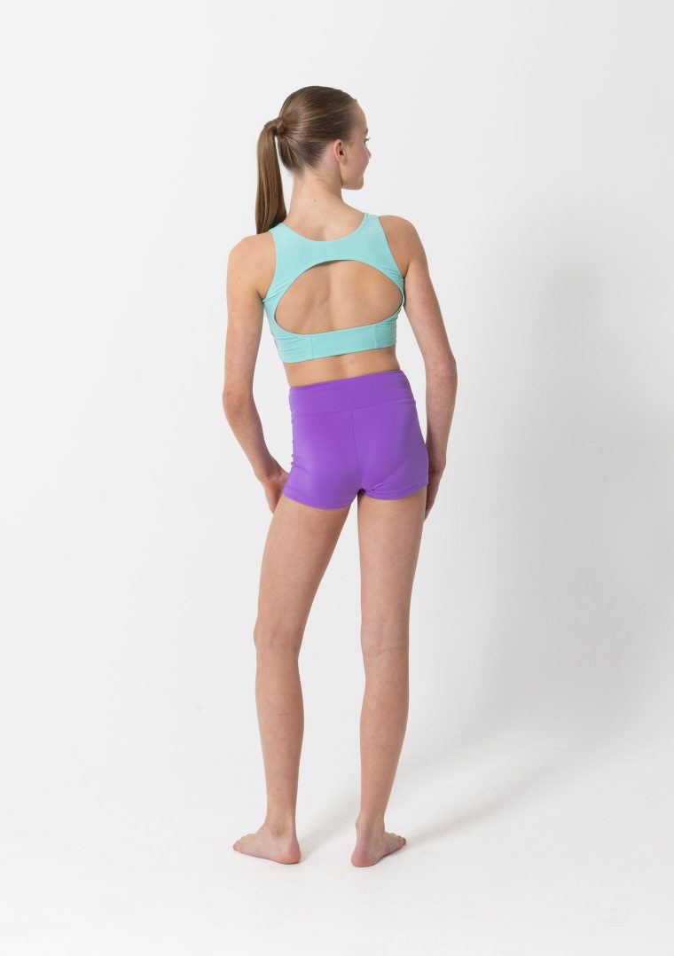 livi crop mint with amethyst binding