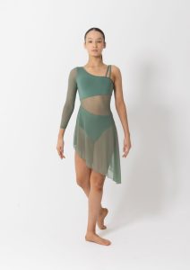 tasha lyrical dress forest green