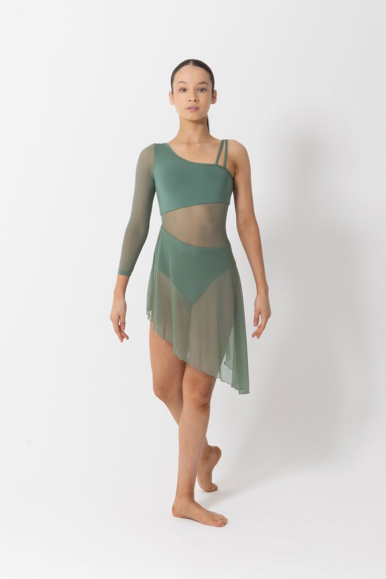 tasha lyrical dress forest green