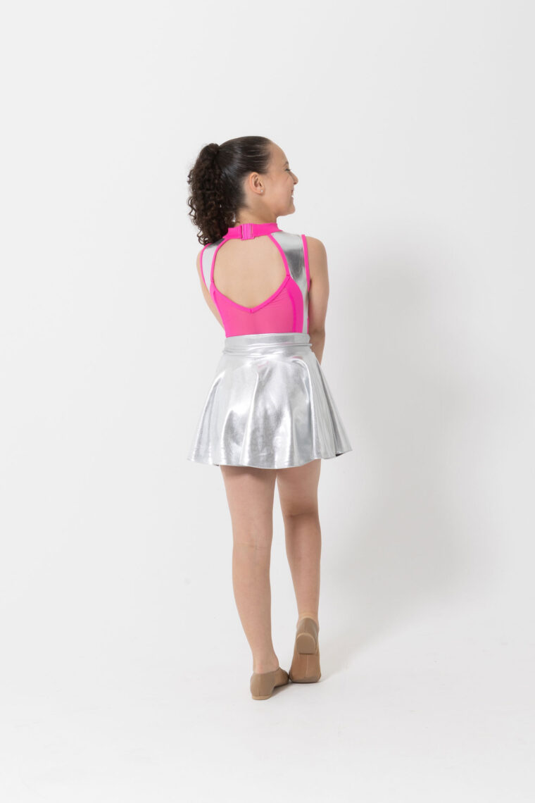 edge metallic dance skirt silver