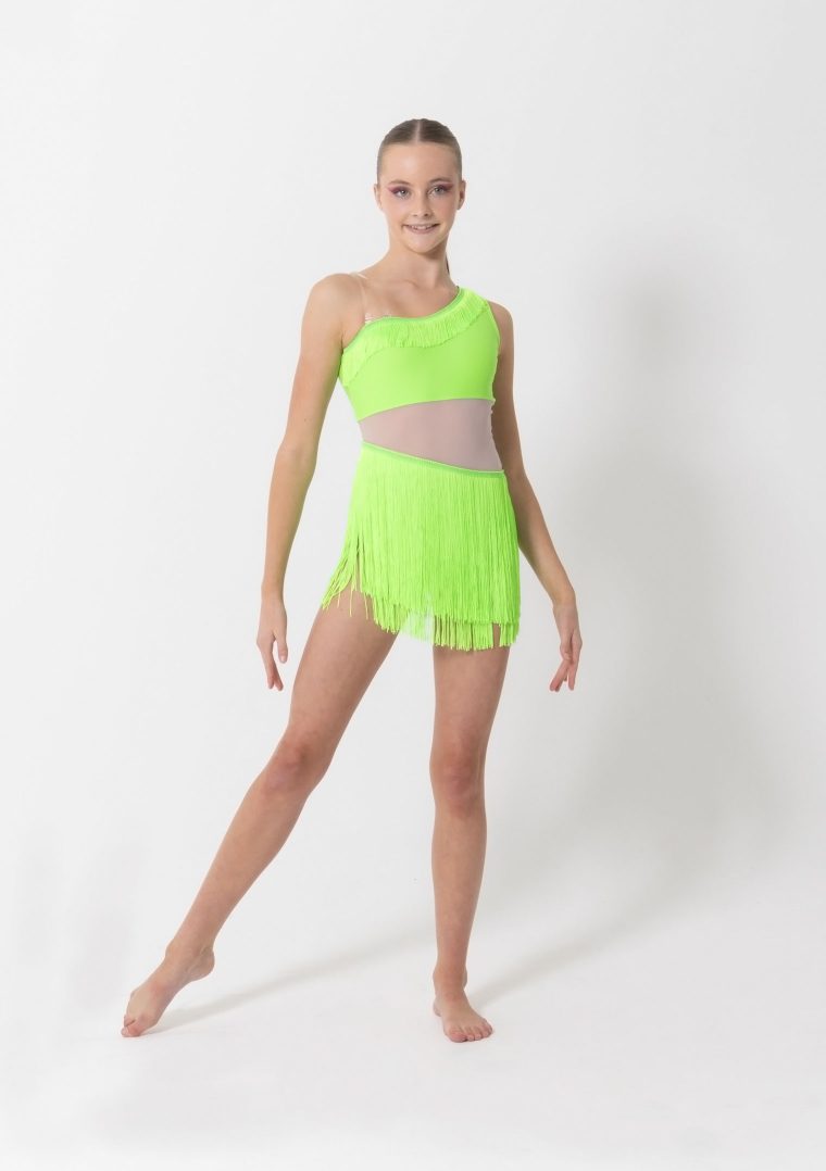 sasha tassel dress neon green