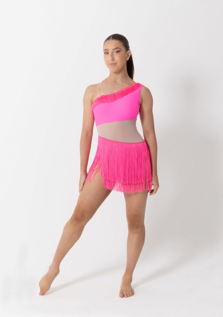 sasha tassel dress neon pink