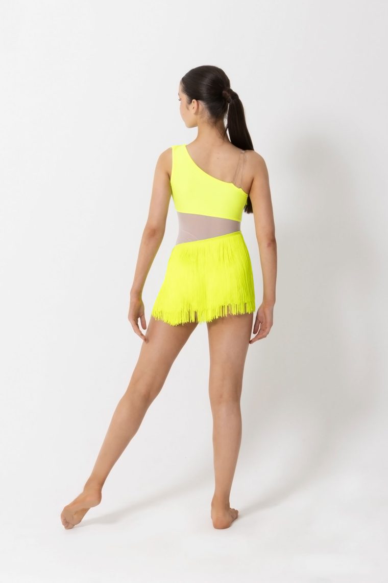 sasha tassel dress neon yellow