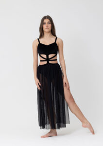 celeste lyrical velvet dress black