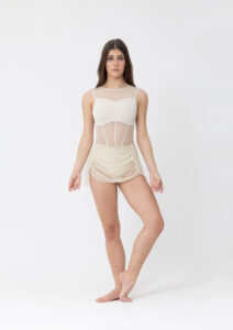 clara mesh dance skirt cream