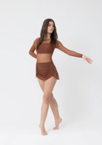 clara mesh dance skirt mocha