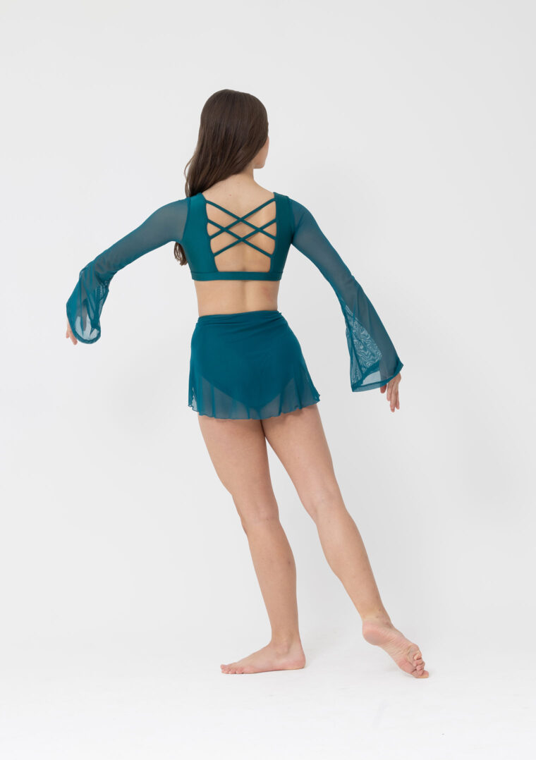clara mesh dance skirt teal